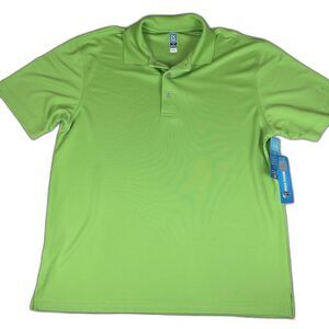 PGA Tour Polo Airflux Mens XL Short Sleeve Lime Green Casual Golf Shirt
